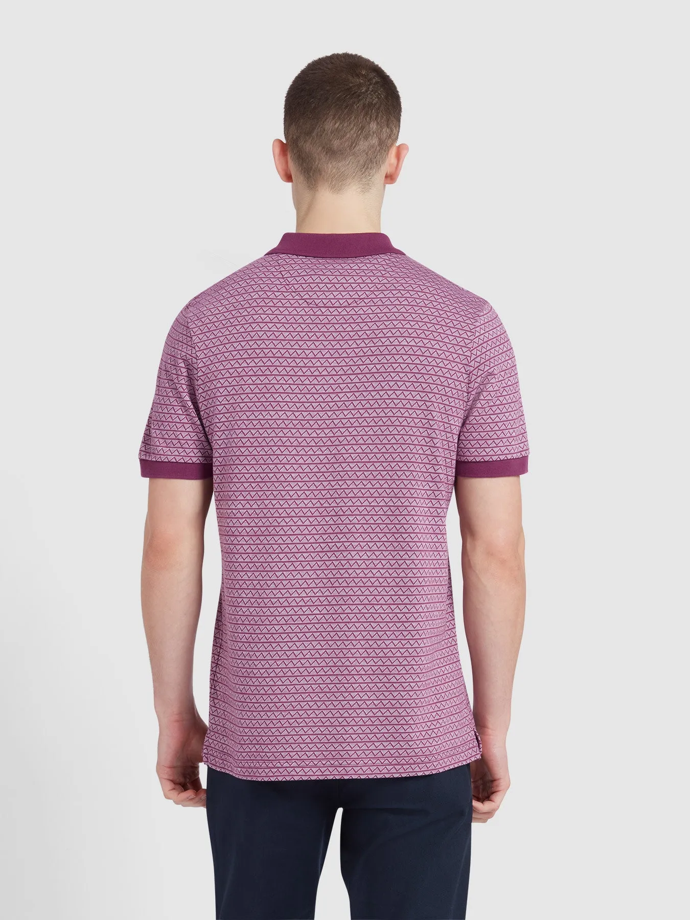 Tibbatt Jacquard Polo Shirt In Mulberry sold by Farah product image thumbnail 3