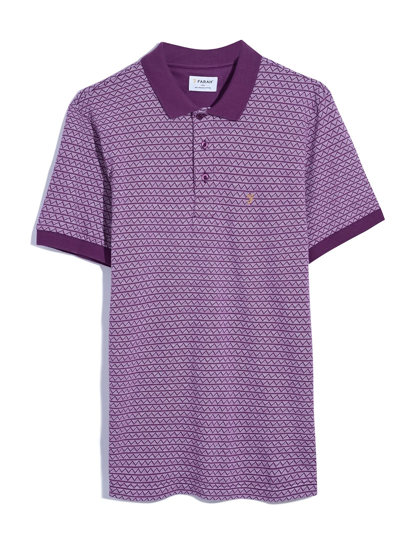 Tibbatt Jacquard Polo Shirt In Mulberry sold by Farah product image thumbnail 5