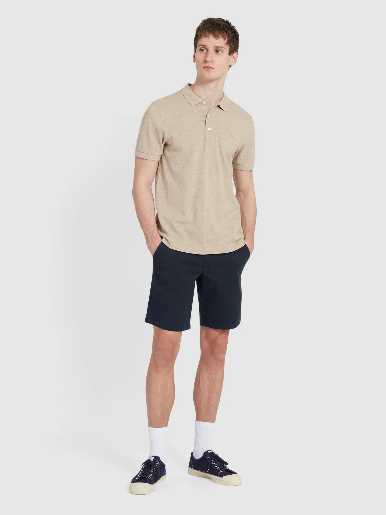 Hawk Chino Shorts In True Navy sold by Farah