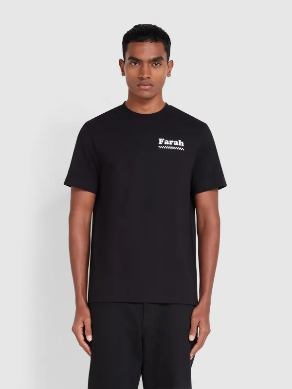 Powis Graphic T-Shirt In Black sold by Farah