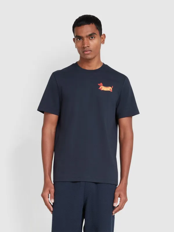 Devon Graphic T-Shirt In True Navy sold by Farah