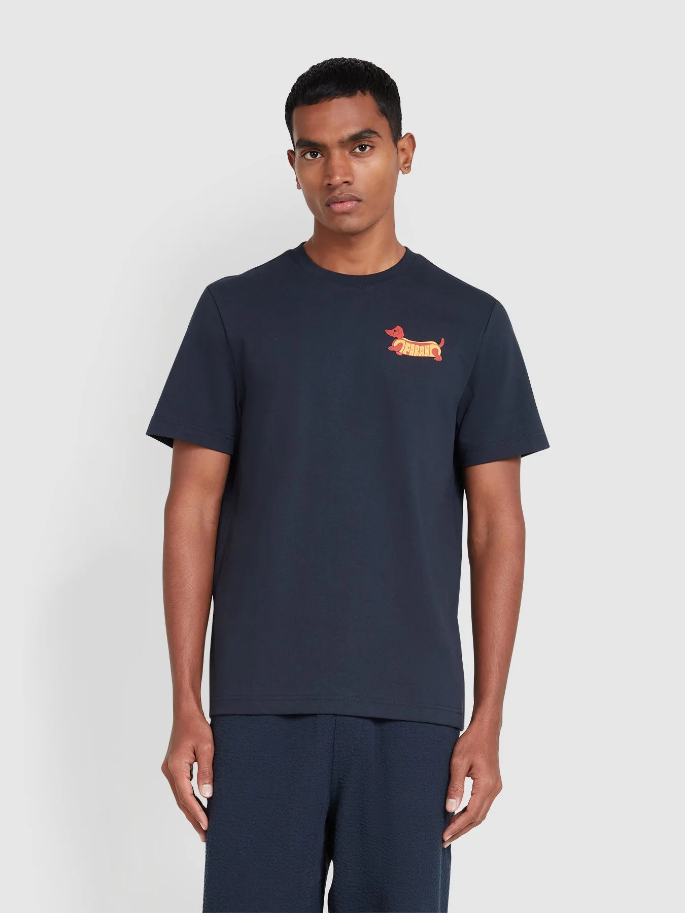 Devon Graphic T-Shirt In True Navy sold by Farah