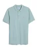 Reeves Zig Zag Tipped Collar Polo Shirt In Grove Green sold by Farah