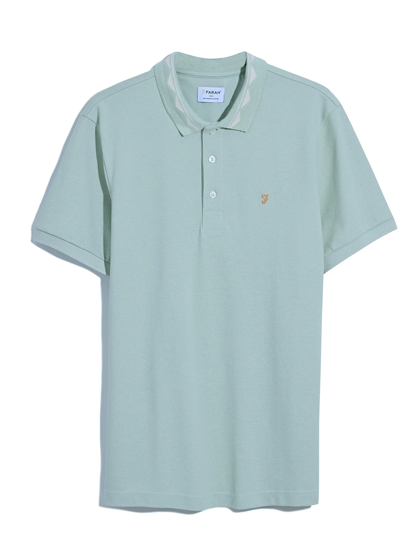 Reeves Zig Zag Tipped Collar Polo Shirt In Grove Green sold by Farah product image thumbnail 5