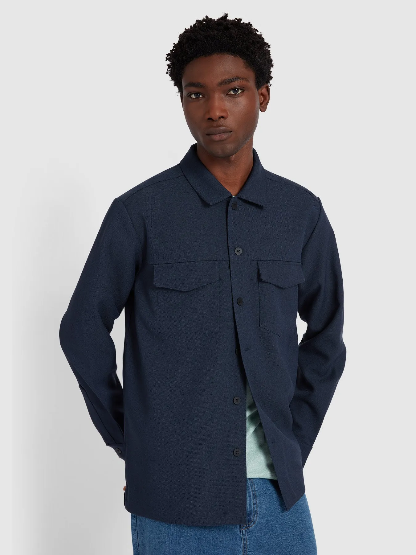 Kenneth Archive Overshirt In Ink Navy sold by Farah product image thumbnail 5