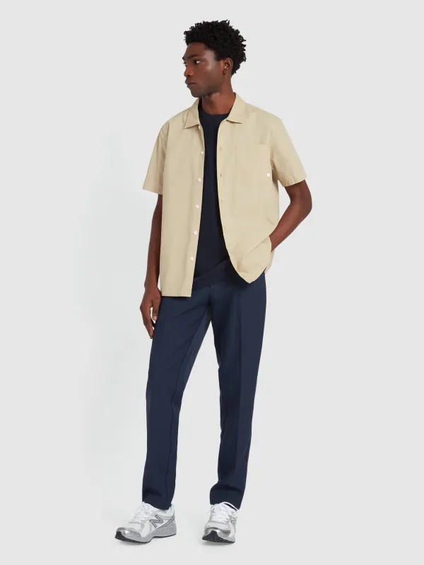 Norwood Regular Fit Heavy Hopsack Trousers In Ink Navy sold by Farah