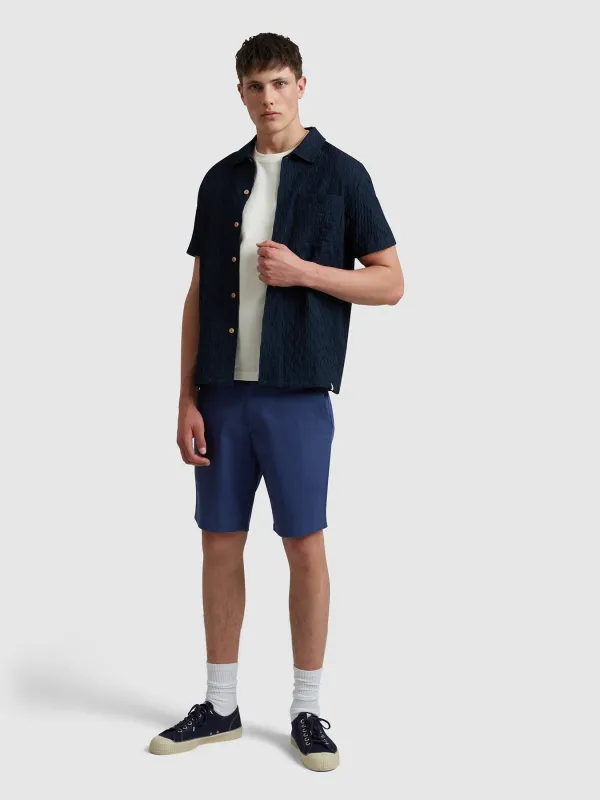 Hawk Fine Twill Shorts In Sigil Blue sold by Farah