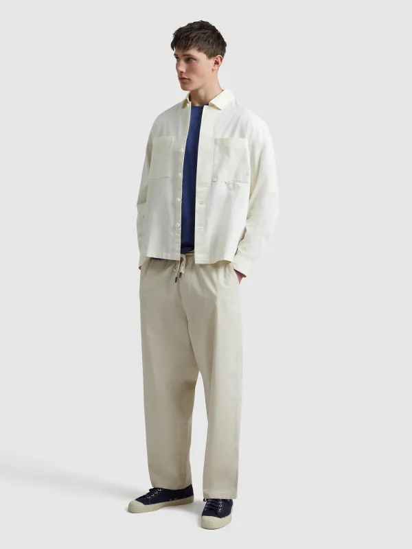 Greenport Loose Fit Canvas Trousers In Fog sold by Farah