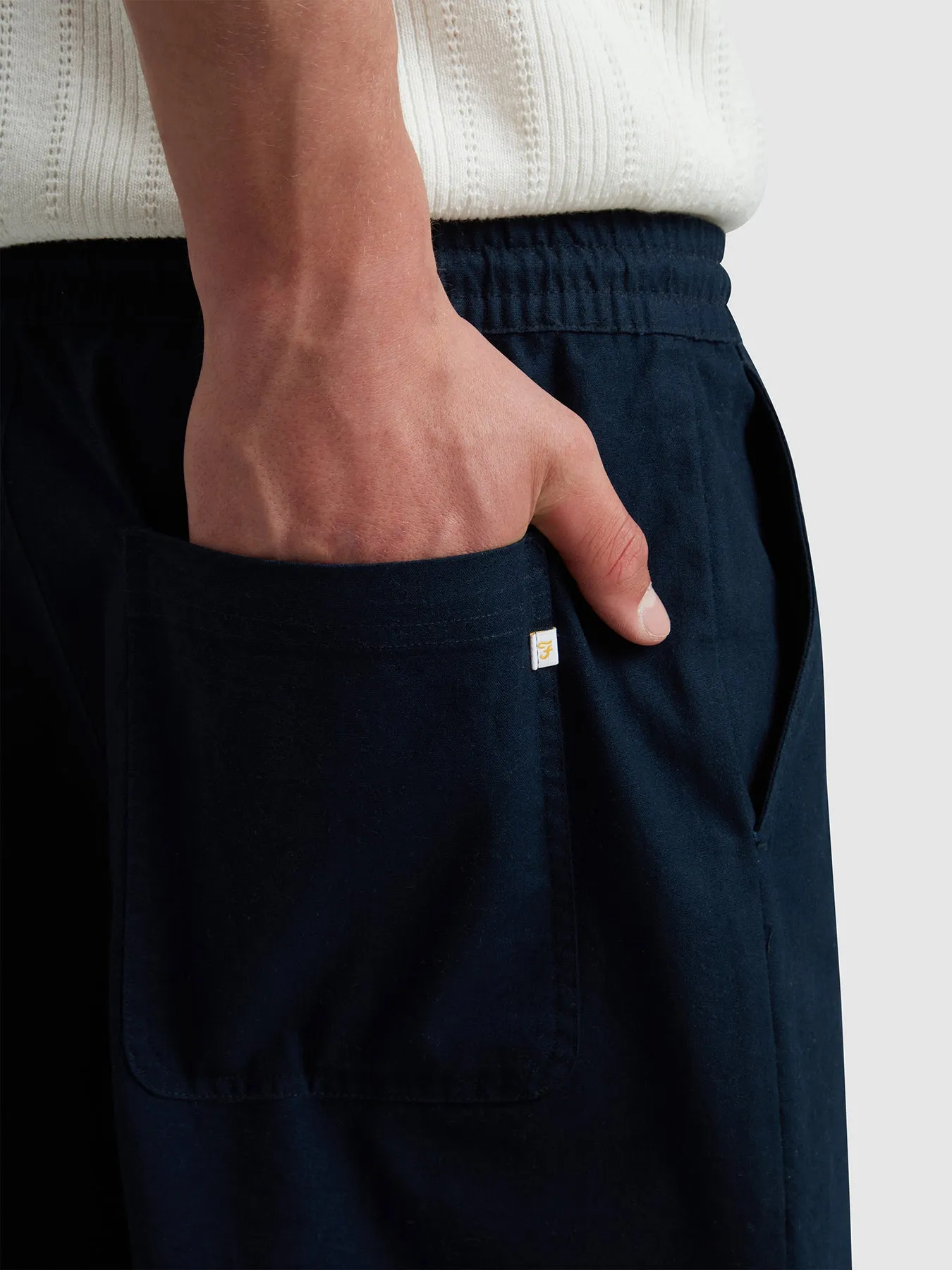 Greenport Loose Fit Canvas Trousers In True Navy sold by Farah product image thumbnail 4