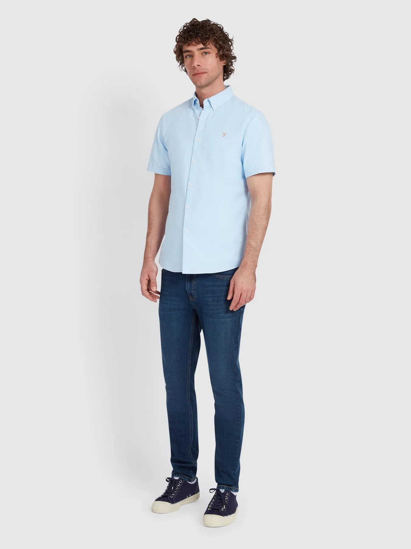Drake Skinny Fit Jeans In Mid Denim sold by Farah