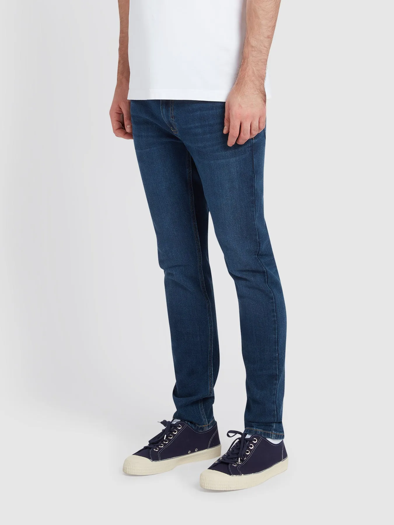 Drake Skinny Fit Jeans In Mid Denim sold by Farah product image thumbnail 2
