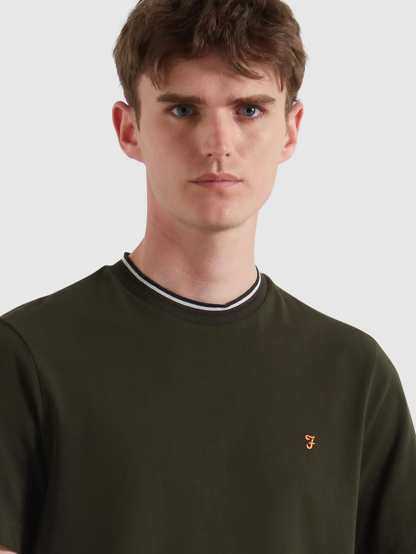Elton Tipped Pique T-Shirt In Evergreen sold by Farah product image thumbnail 4