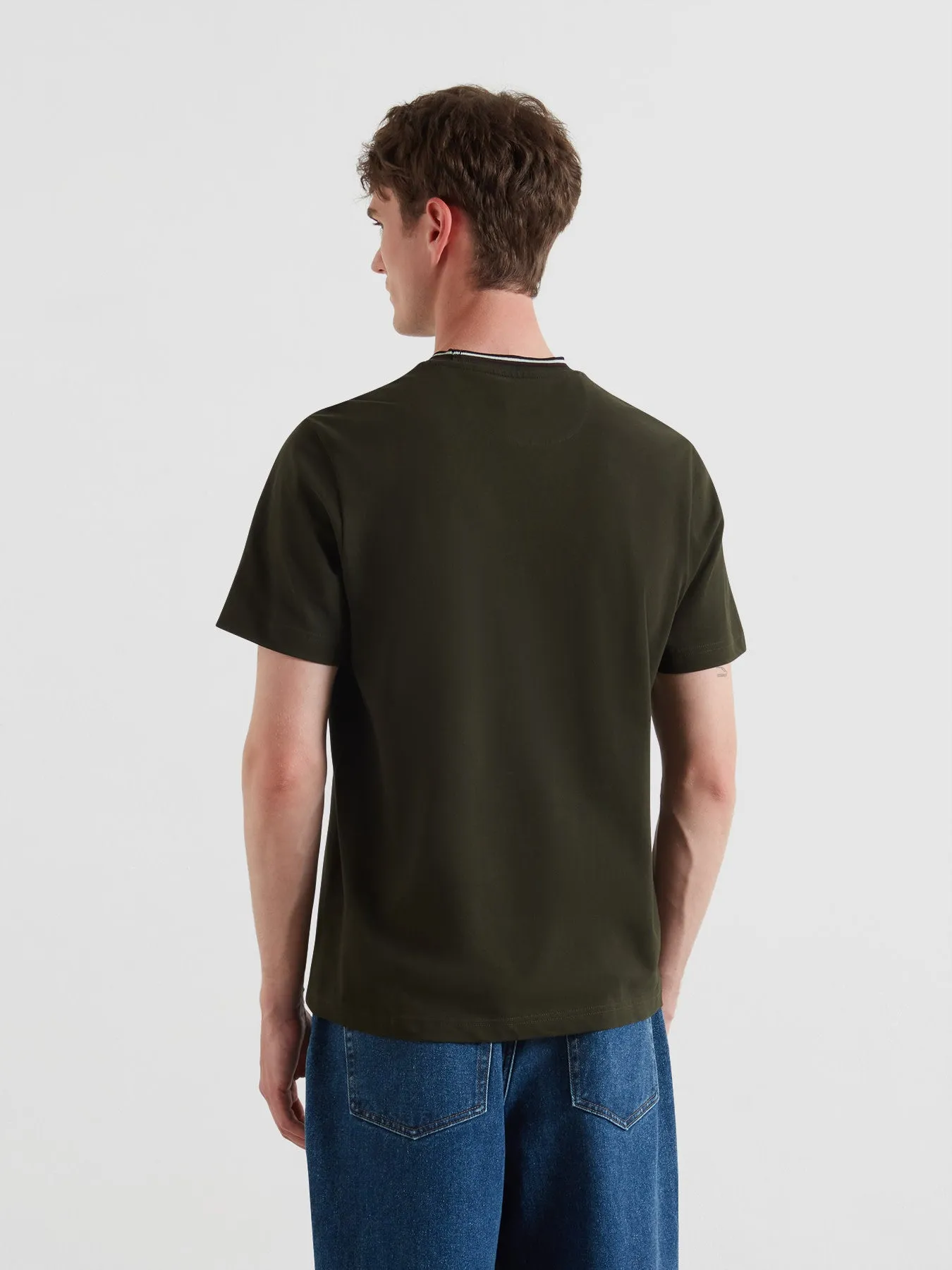 Elton Tipped Pique T-Shirt In Evergreen sold by Farah product image thumbnail 3