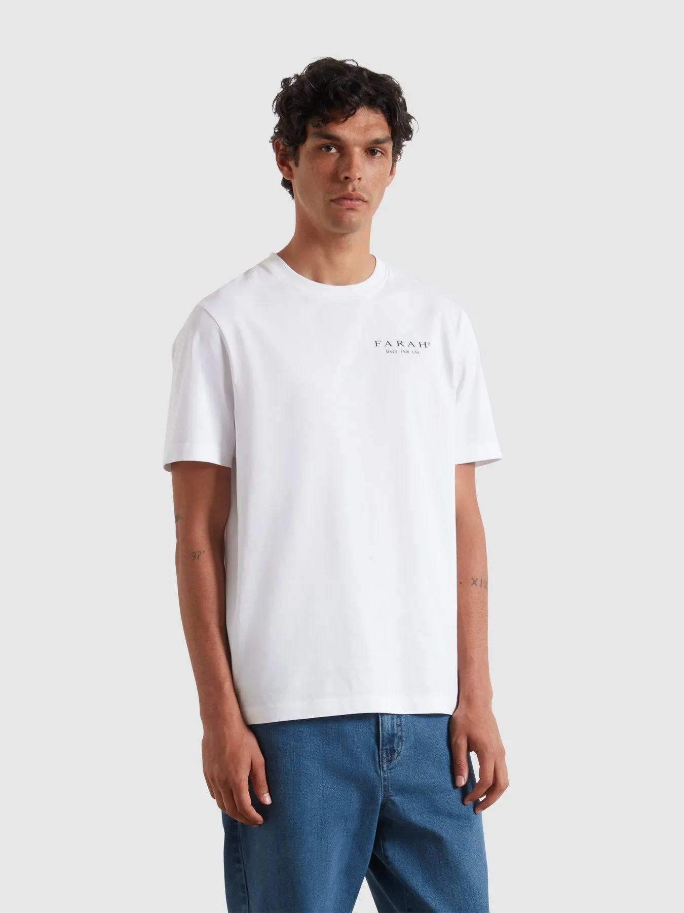 Lansdown Graphic T-Shirt In White sold by Farah