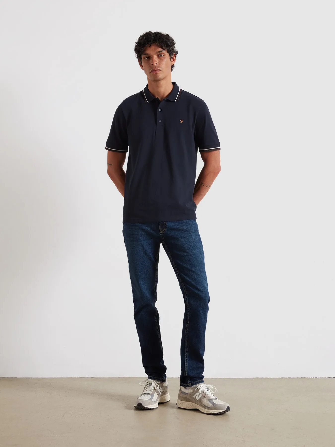 Elton Tipped Polo Shirt In True Navy sold by Farah product image thumbnail 2