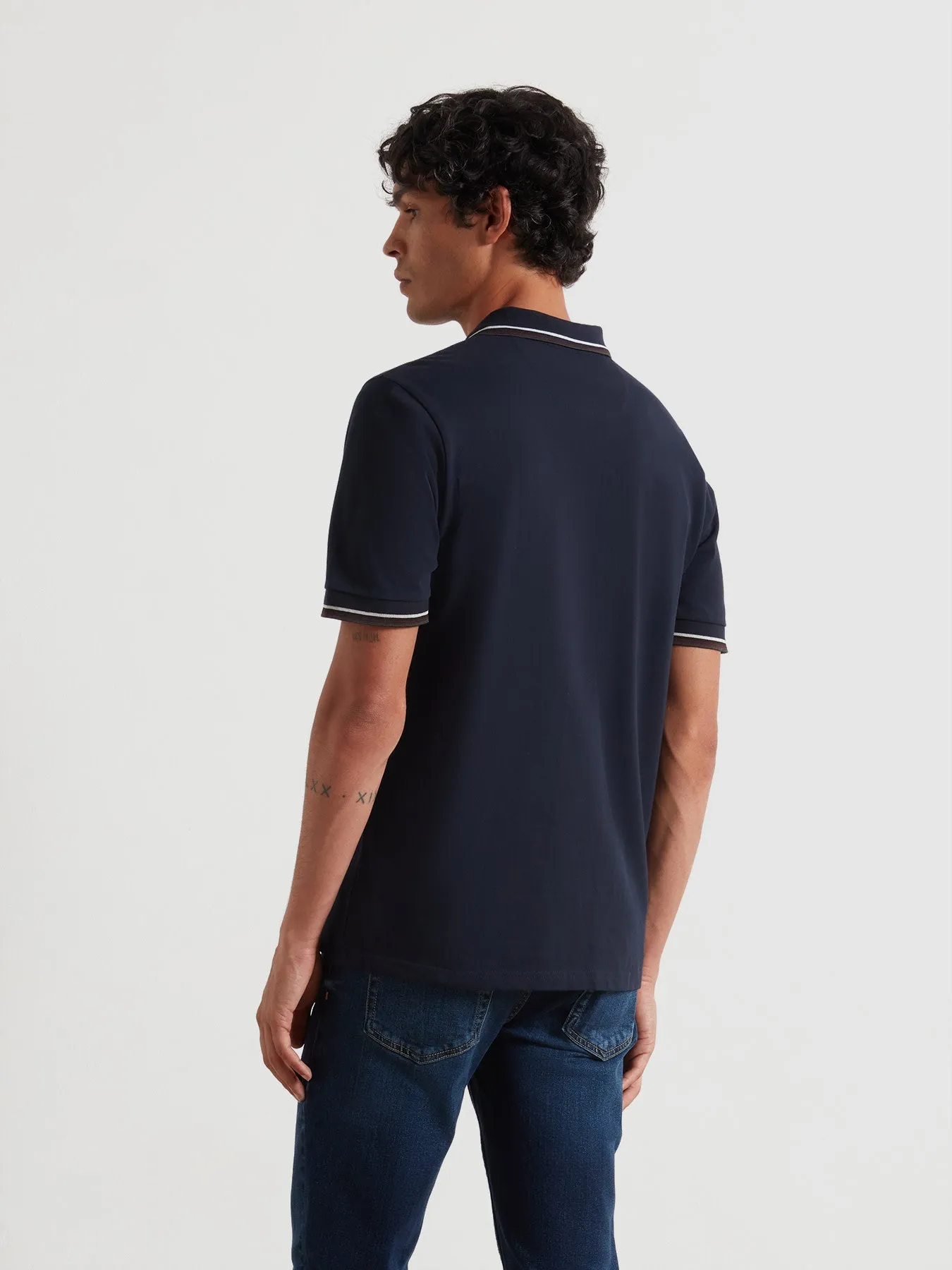 Elton Tipped Polo Shirt In True Navy sold by Farah product image thumbnail 3