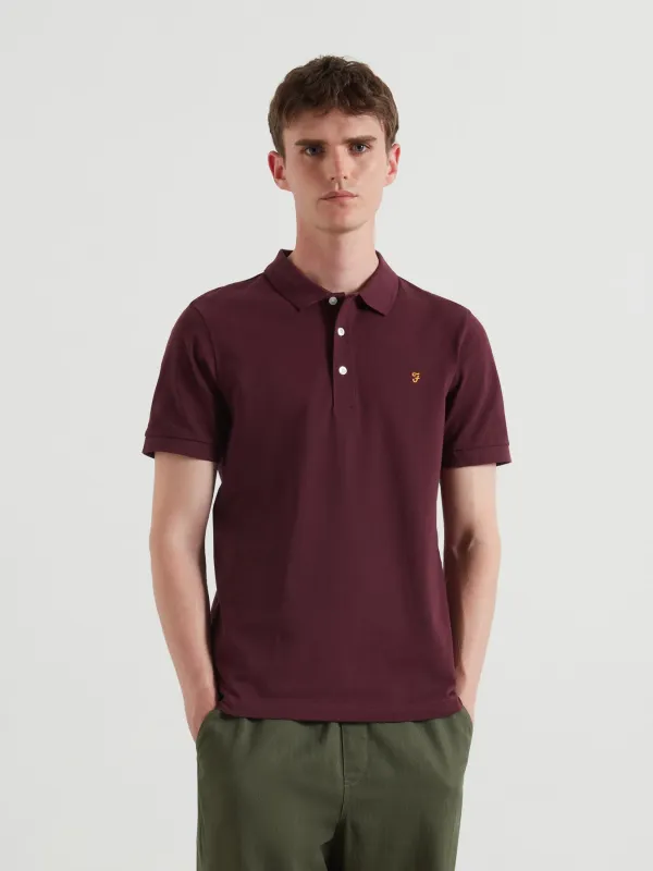 Blanes Organic Cotton Polo Shirt In Bordeaux sold by Farah