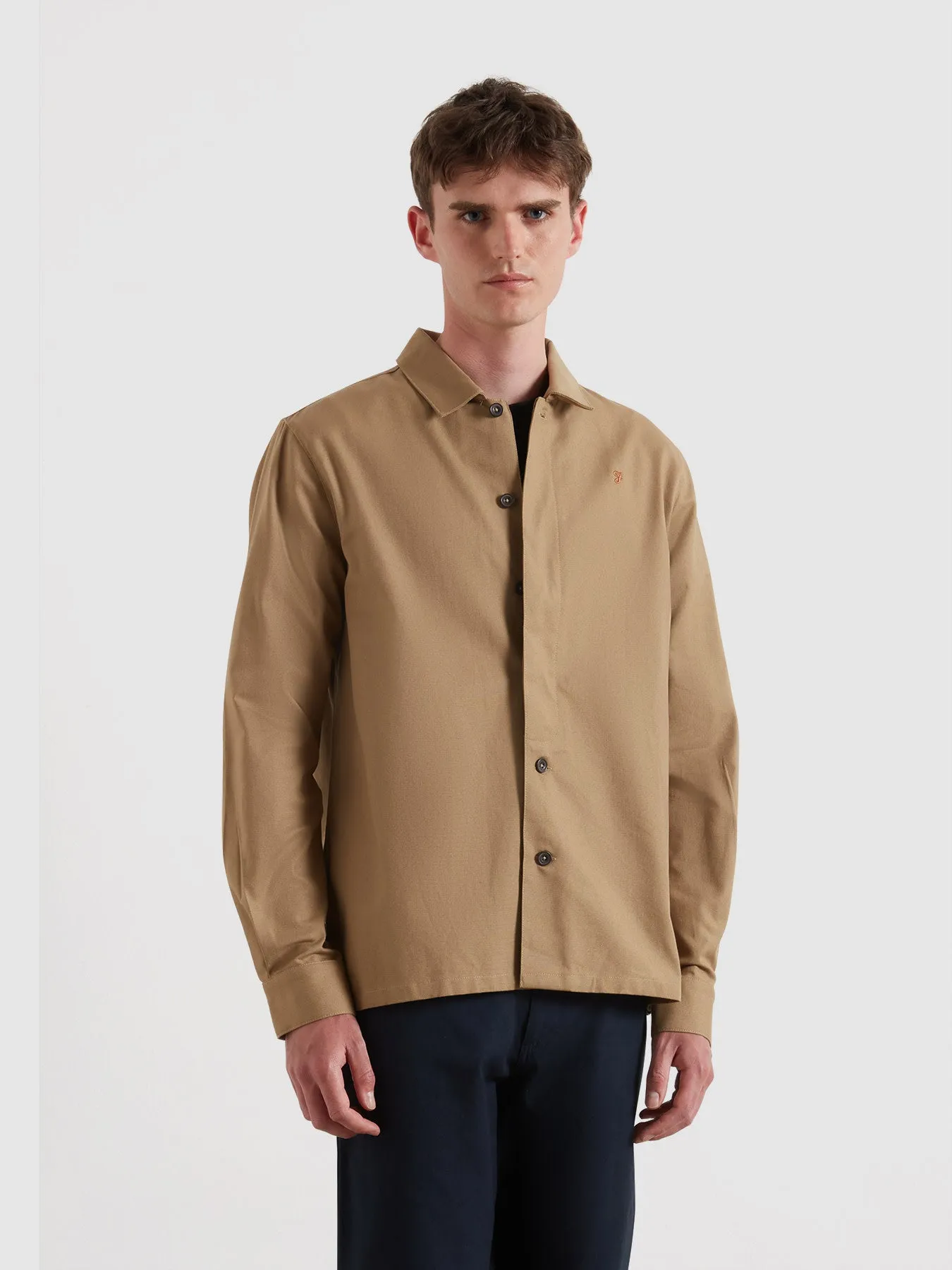 Callier Overshirt In Beige sold by Farah