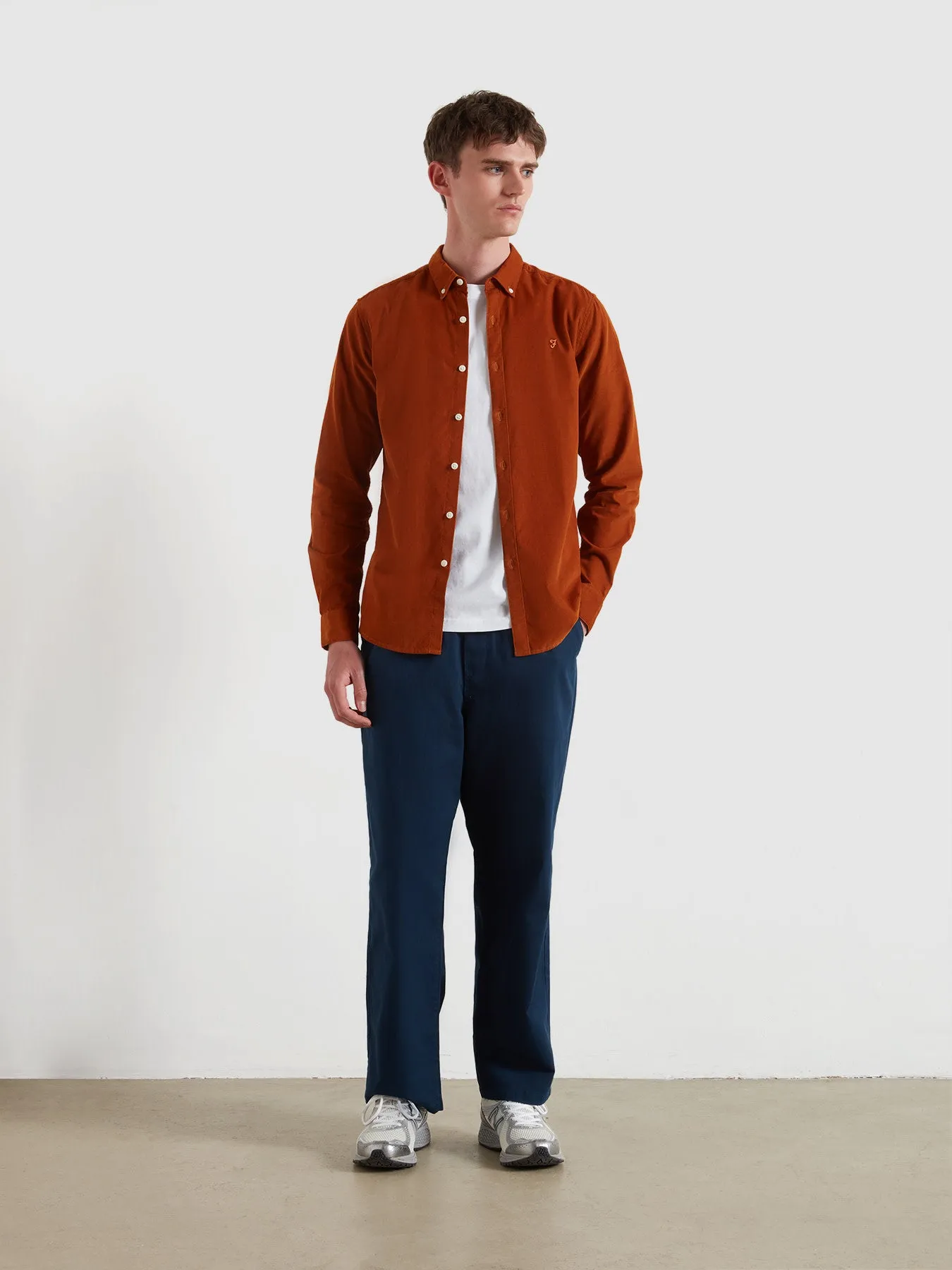 Fontella Slim Fit Corduroy Shirt In Burnt Ochre sold by Farah product image thumbnail 2