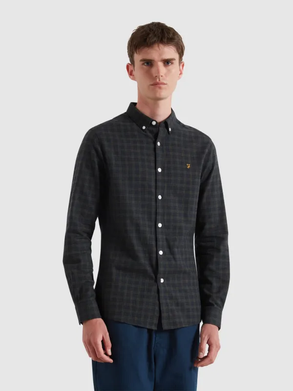 Milners Check Shirt In True Navy Marl sold by Farah