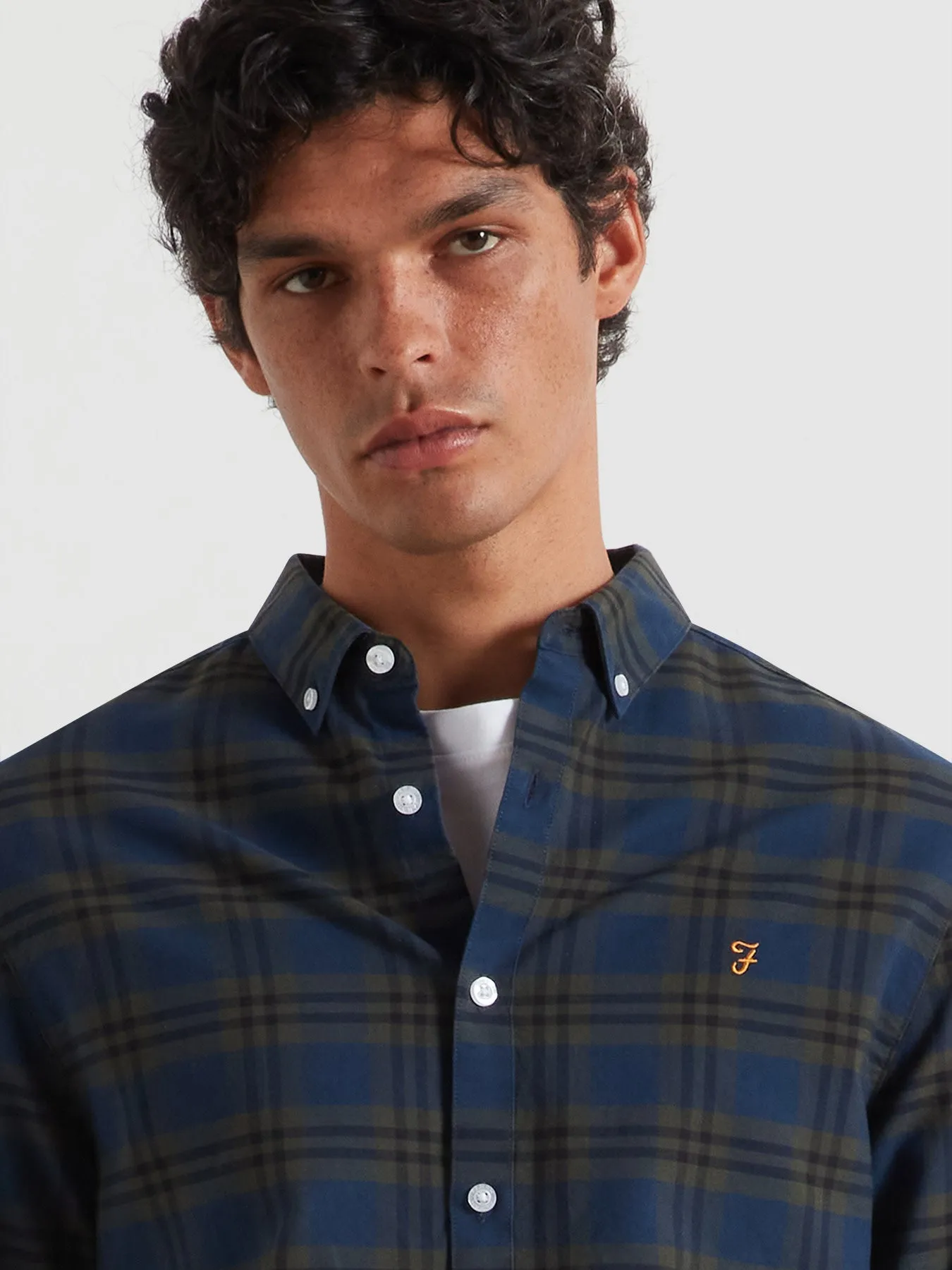 Brewer Check Oxford Shirt In Evergreen sold by Farah product image thumbnail 4