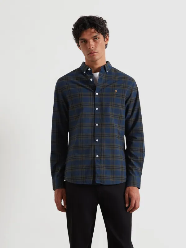 Brewer Check Oxford Shirt In Evergreen sold by Farah