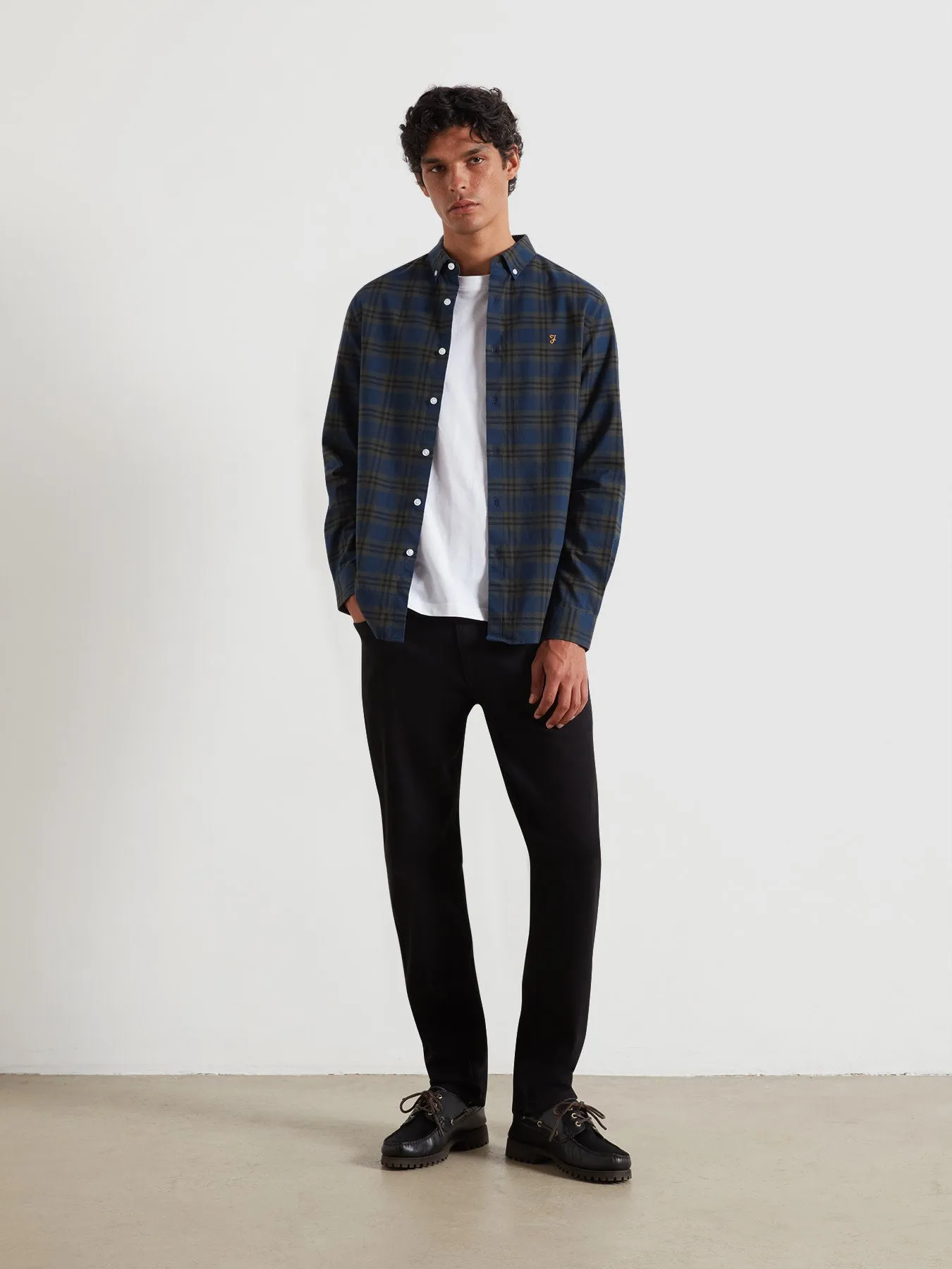 Brewer Check Oxford Shirt In Evergreen sold by Farah product image thumbnail 2