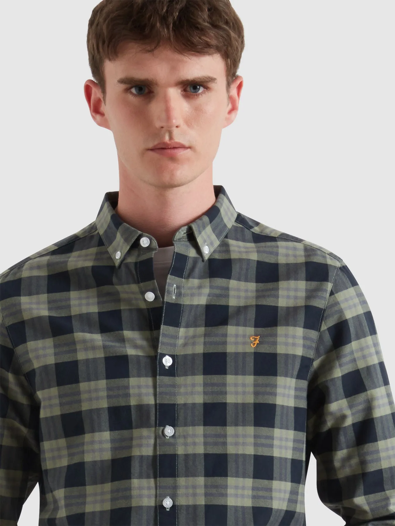 Brewer Check Oxford Shirt In Tarragon Green sold by Farah product image thumbnail 4