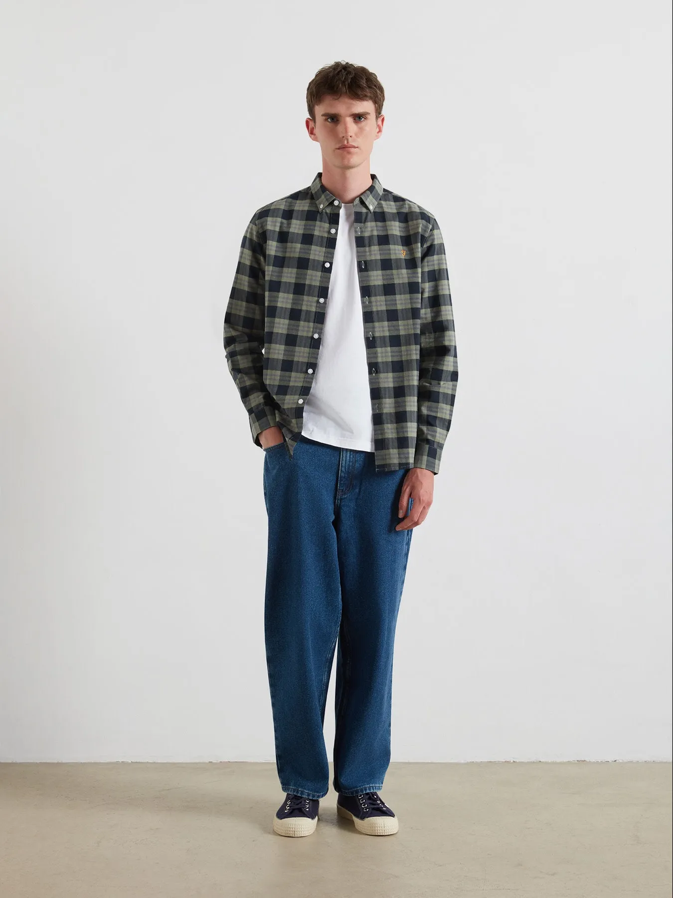 Brewer Check Oxford Shirt In Tarragon Green sold by Farah product image thumbnail 2