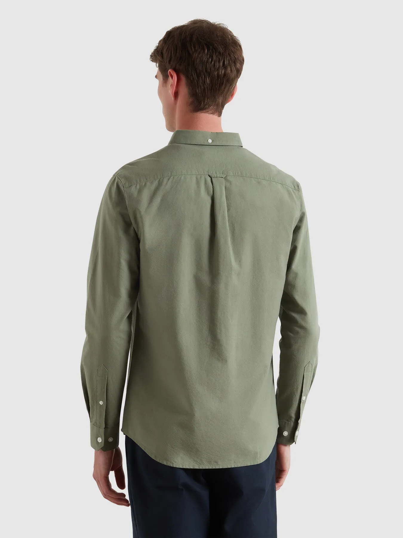 Brewer Slim Fit Organic Cotton Oxford Shirt In Tarragon Green sold by Farah product image thumbnail 3