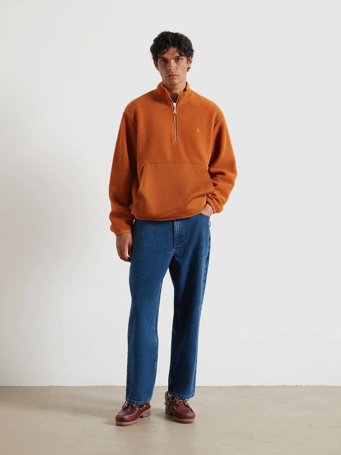 Mews Fleece In Burnt Ochre sold by Farah product image thumbnail 2