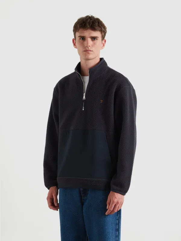 Mews Fleece In True Navy made by Farah