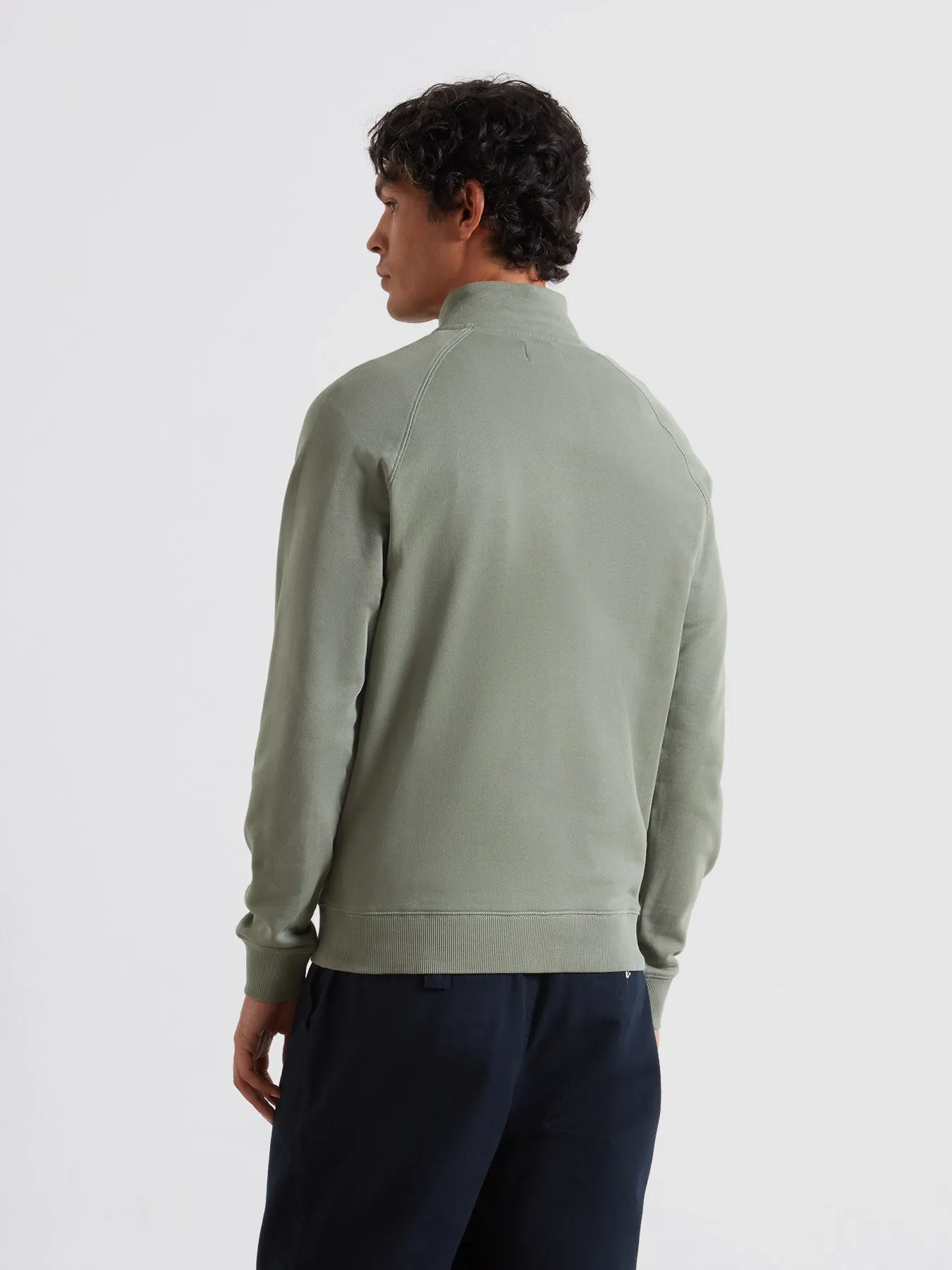 Jim Organic Cotton Quarter Zip Sweatshirt In Tarragon Green sold by Farah product image thumbnail 3