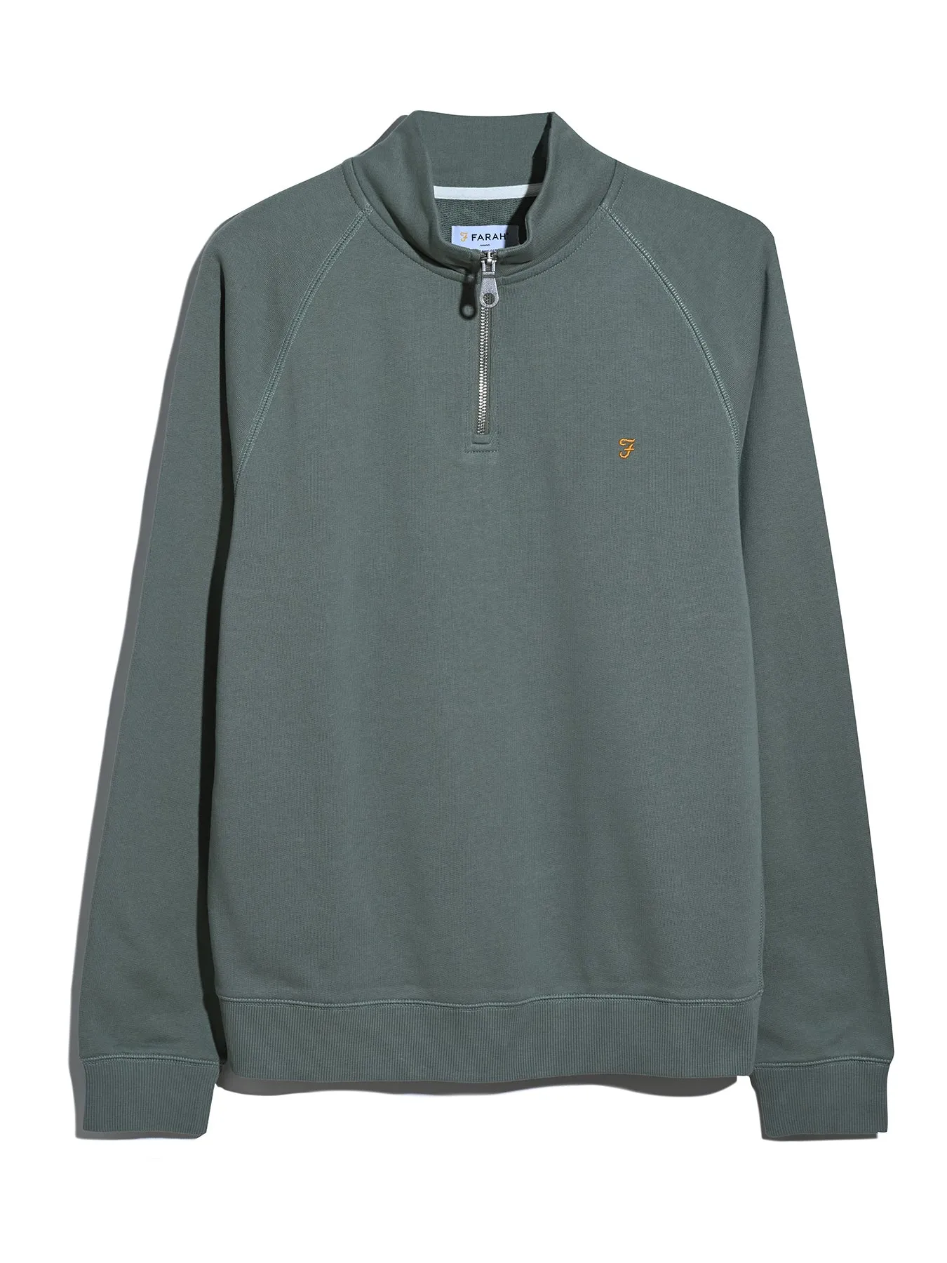 Jim Organic Cotton Quarter Zip Sweatshirt In Tarragon Green sold by Farah product image thumbnail 5