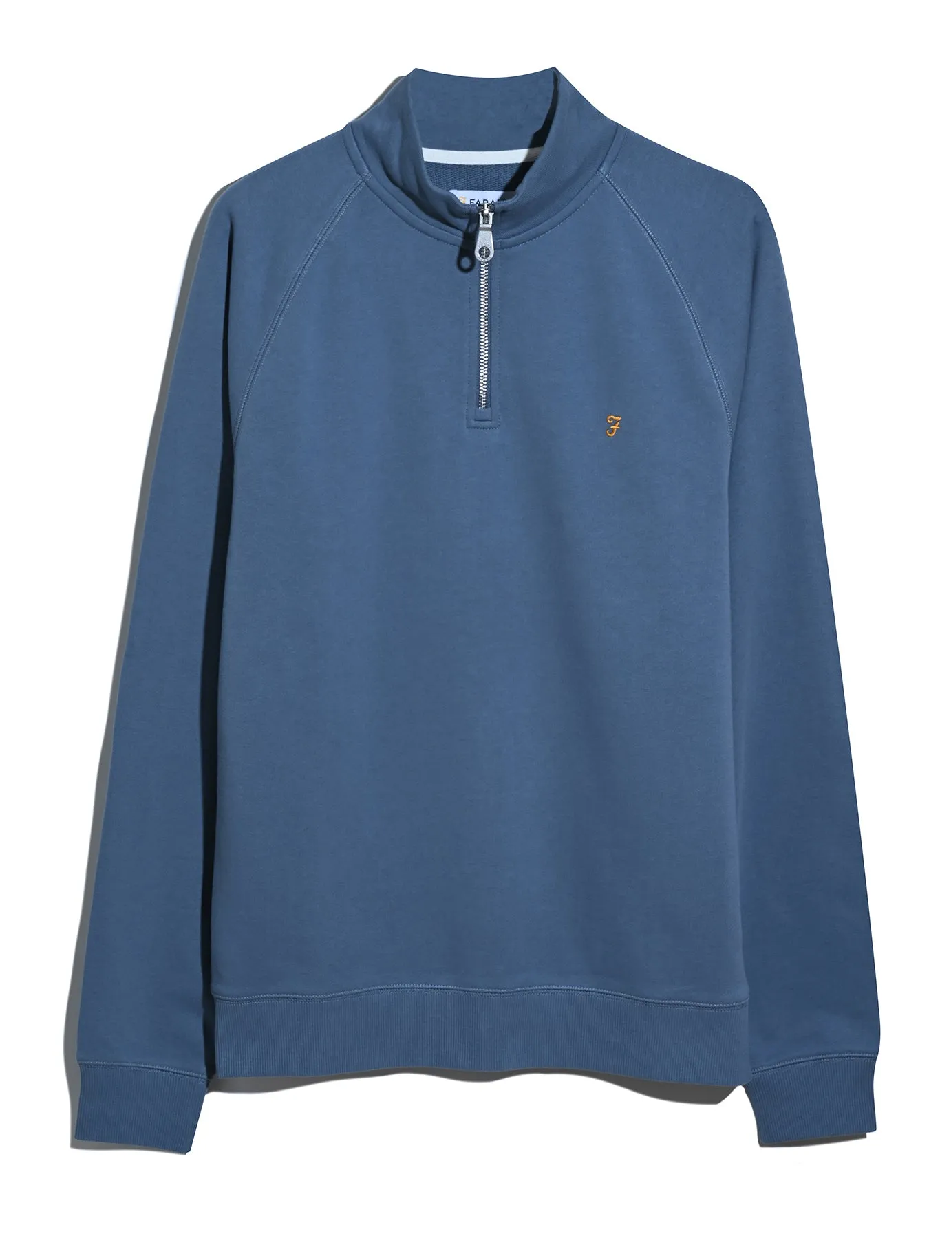 Jim Organic Cotton Quarter Zip Sweatshirt In Chalk Blue sold by Farah product image thumbnail 5