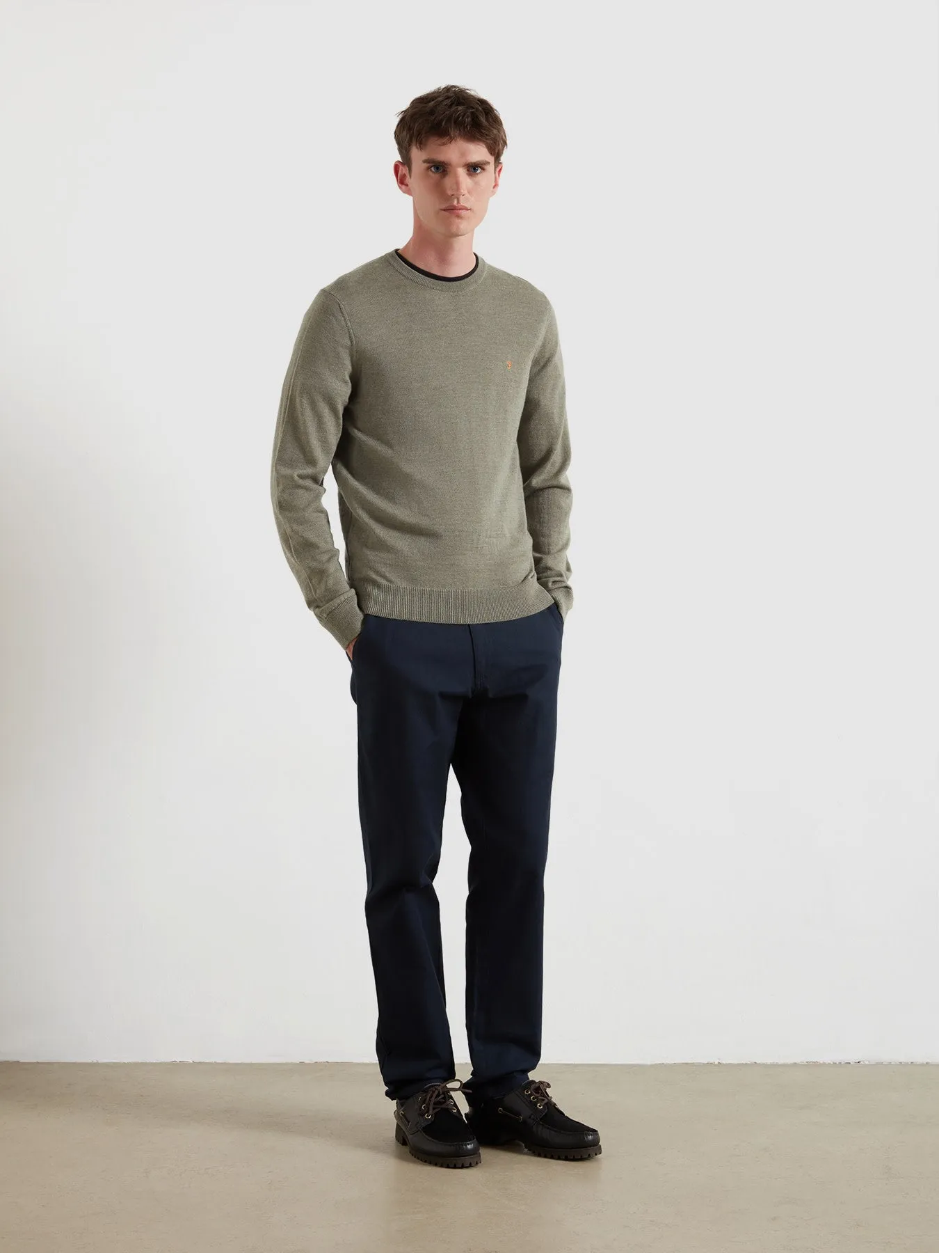 Mullen Merino Wool Sweater In Tarragon Green sold by Farah product image thumbnail 2