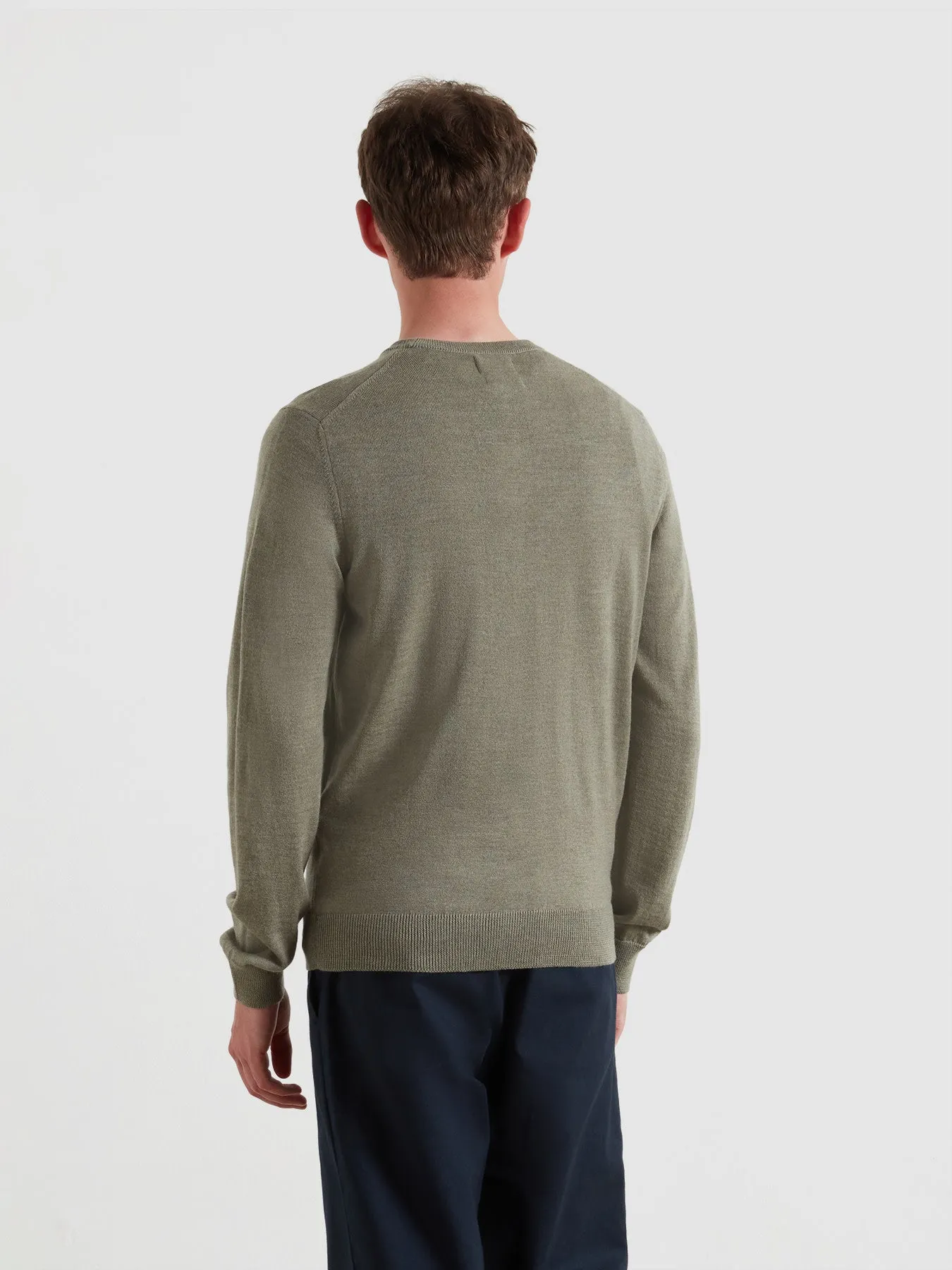Mullen Merino Wool Sweater In Tarragon Green sold by Farah product image thumbnail 3