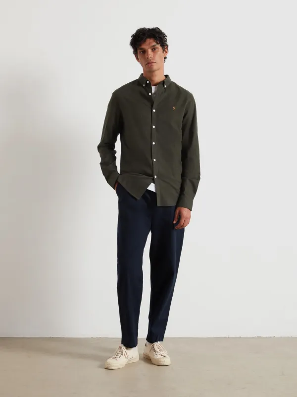 Hawtin Relaxed Tapered Fit Full Length Trousers In True Navy sold by Farah