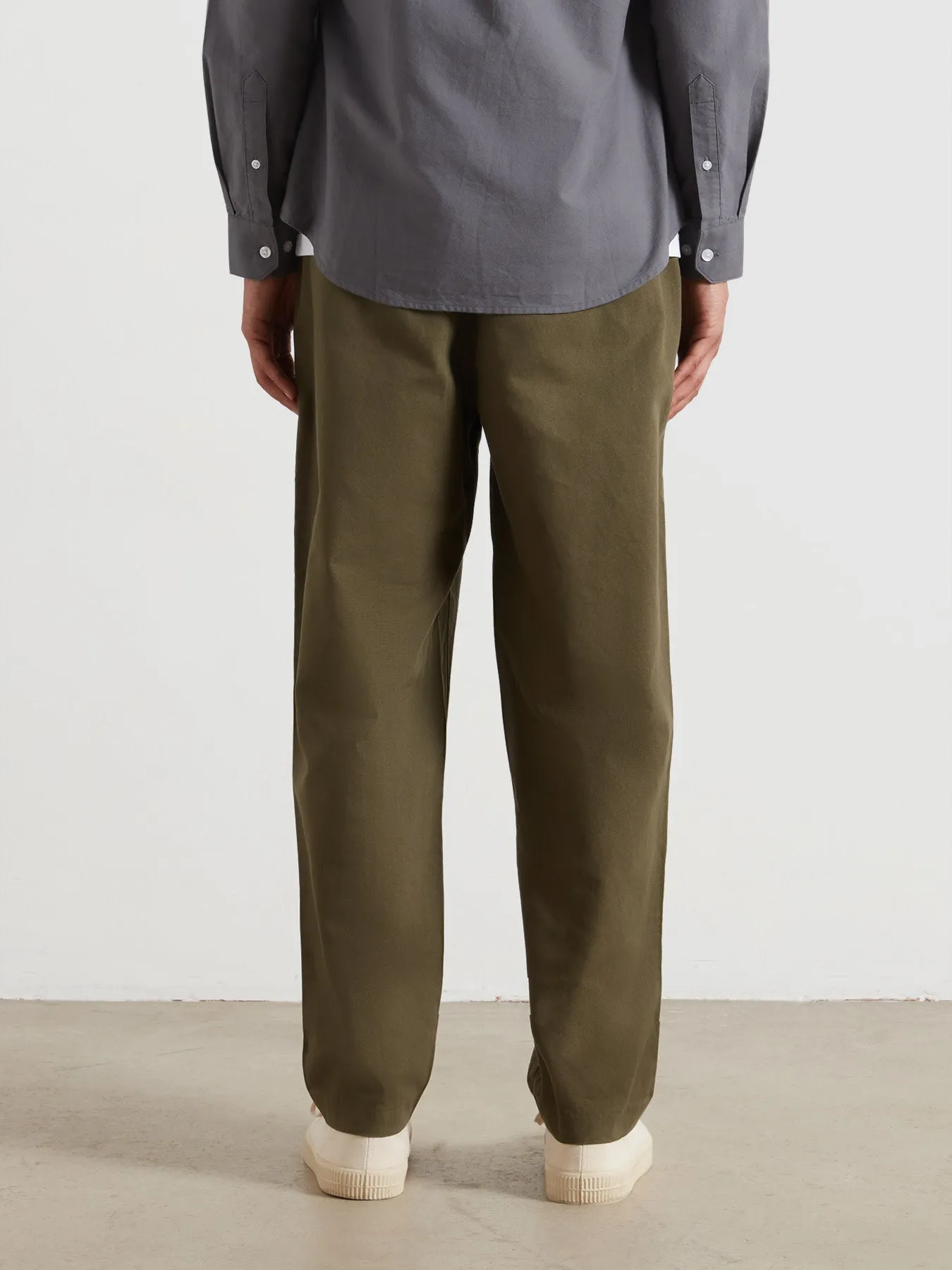 Hawtin Relaxed Tapered Fit Full Length Trousers In Olive Green sold by Farah product image thumbnail 3