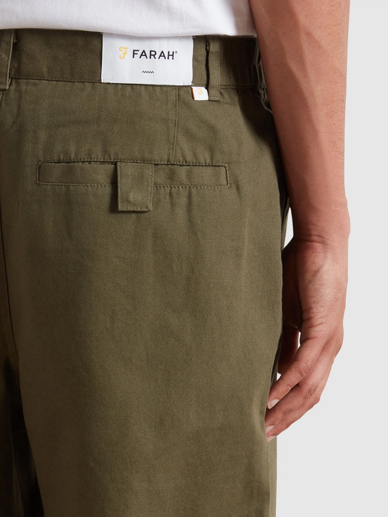 Hawtin Relaxed Tapered Fit Full Length Trousers In Olive Green sold by Farah product image thumbnail 4