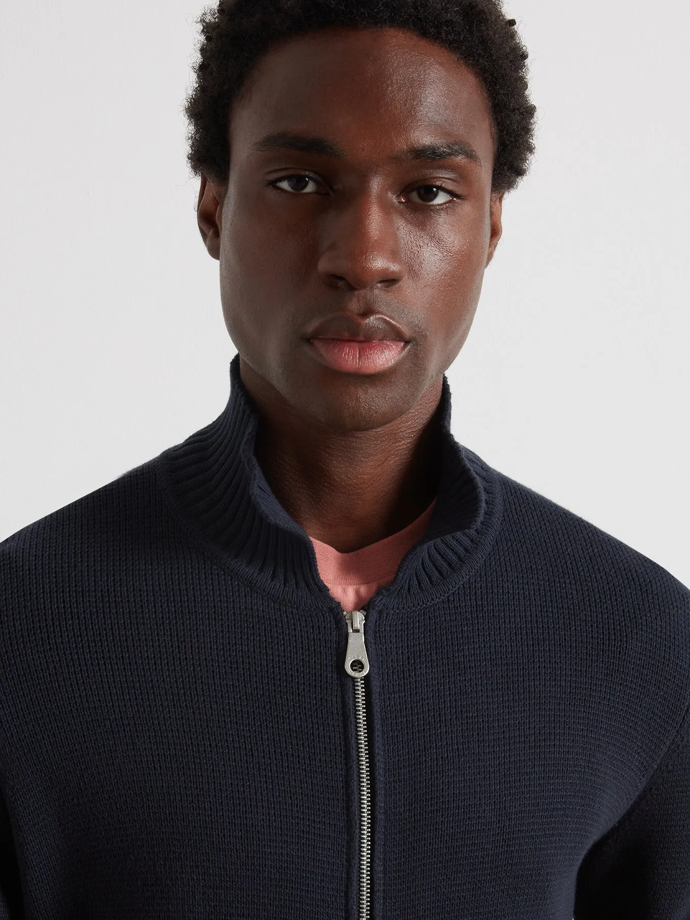 Geller Zipped Cardigan In True Navy sold by Farah product image thumbnail 4