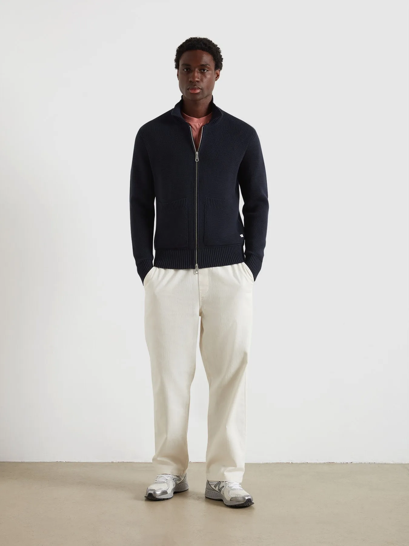 Geller Zipped Cardigan In True Navy sold by Farah product image thumbnail 2