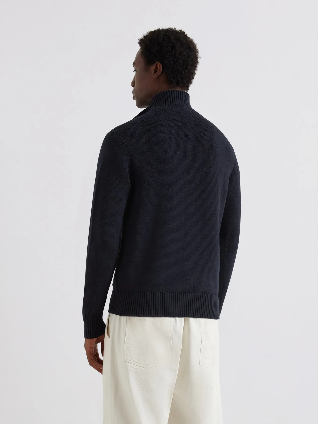 Geller Zipped Cardigan In True Navy sold by Farah product image thumbnail 3