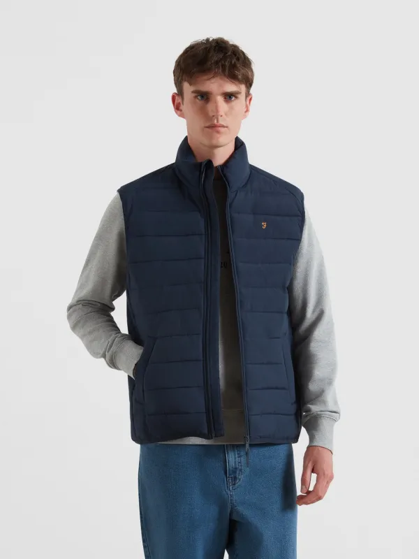 Kennedy Wadded Gilet In Yale sold by Farah