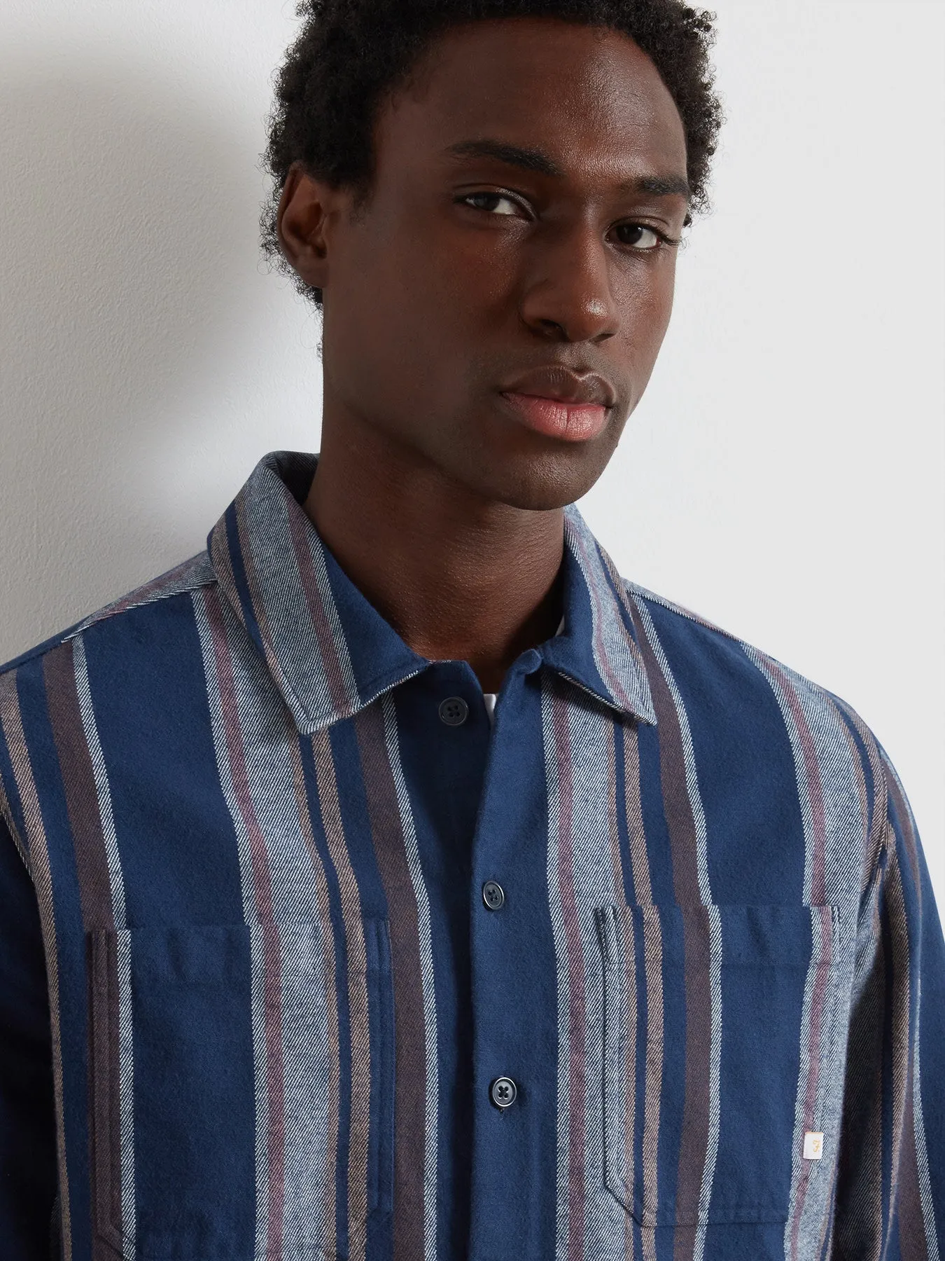 Joshua Striped Overshirt In Yale sold by Farah product image thumbnail 4