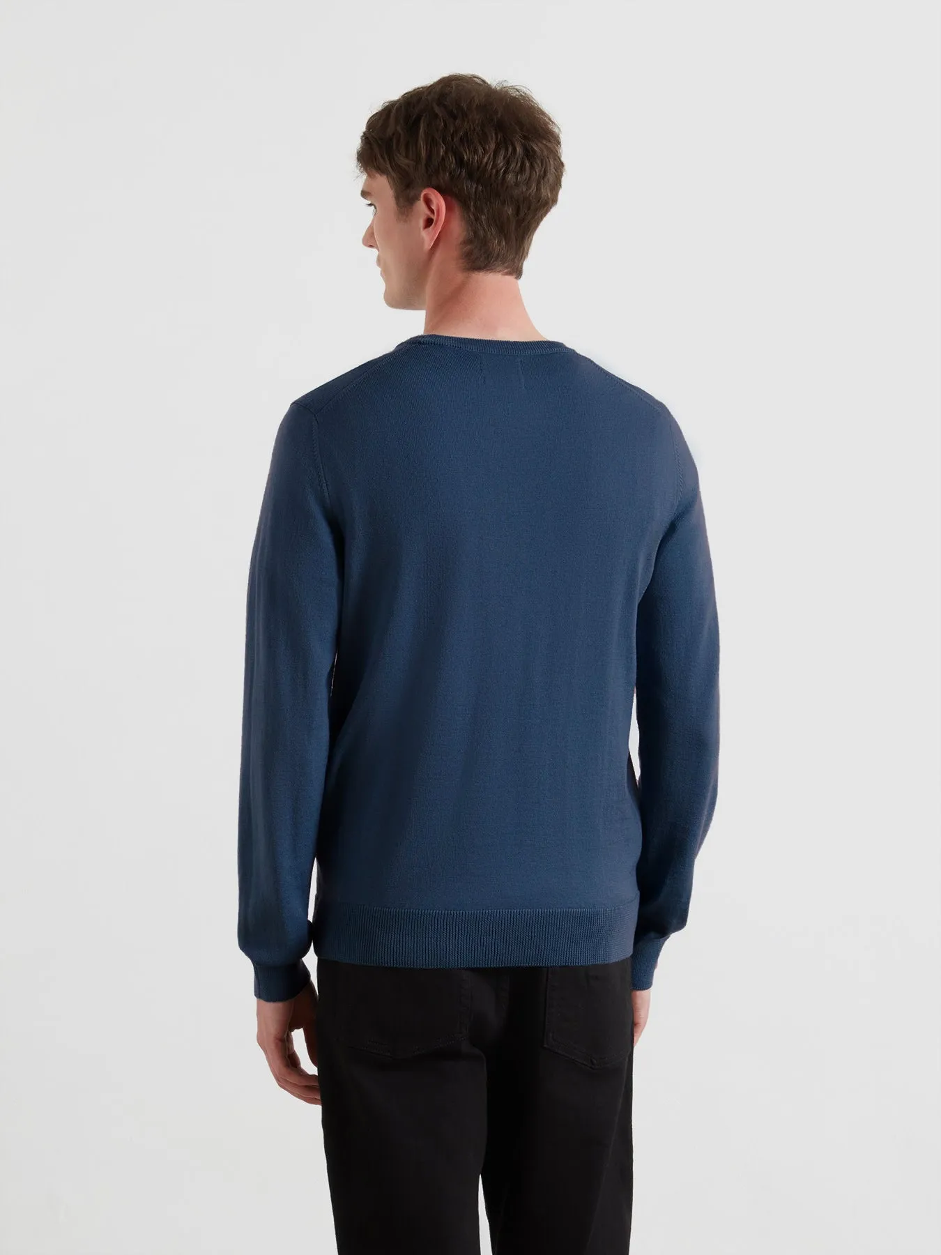 Mullen Merino Wool Sweater In Blue River sold by Farah product image thumbnail 3