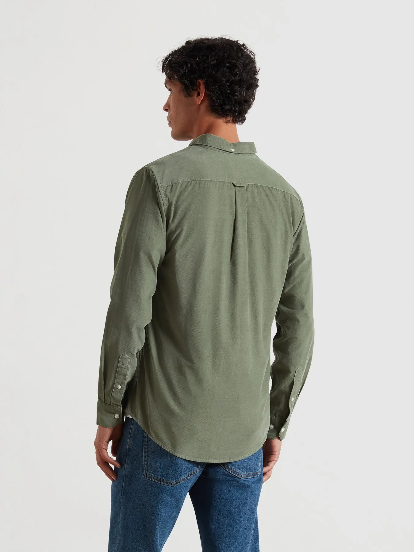 Fontella Slim Fit Corduroy Shirt In Tarragon Green sold by Farah product image thumbnail 3