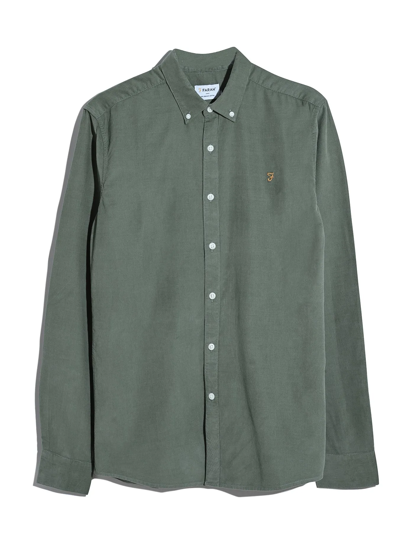 Fontella Slim Fit Corduroy Shirt In Tarragon Green sold by Farah product image thumbnail 5