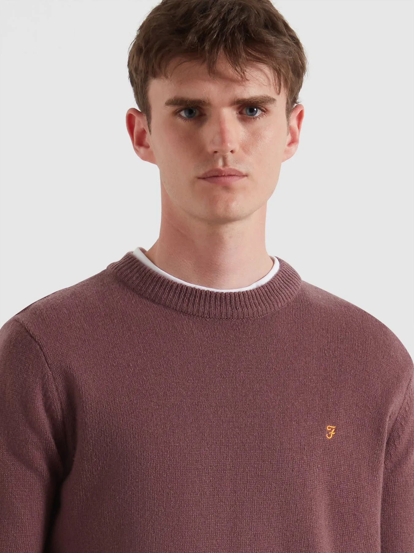 Maidstone Lambswool Sweater In Dusky Mauve sold by Farah product image thumbnail 4