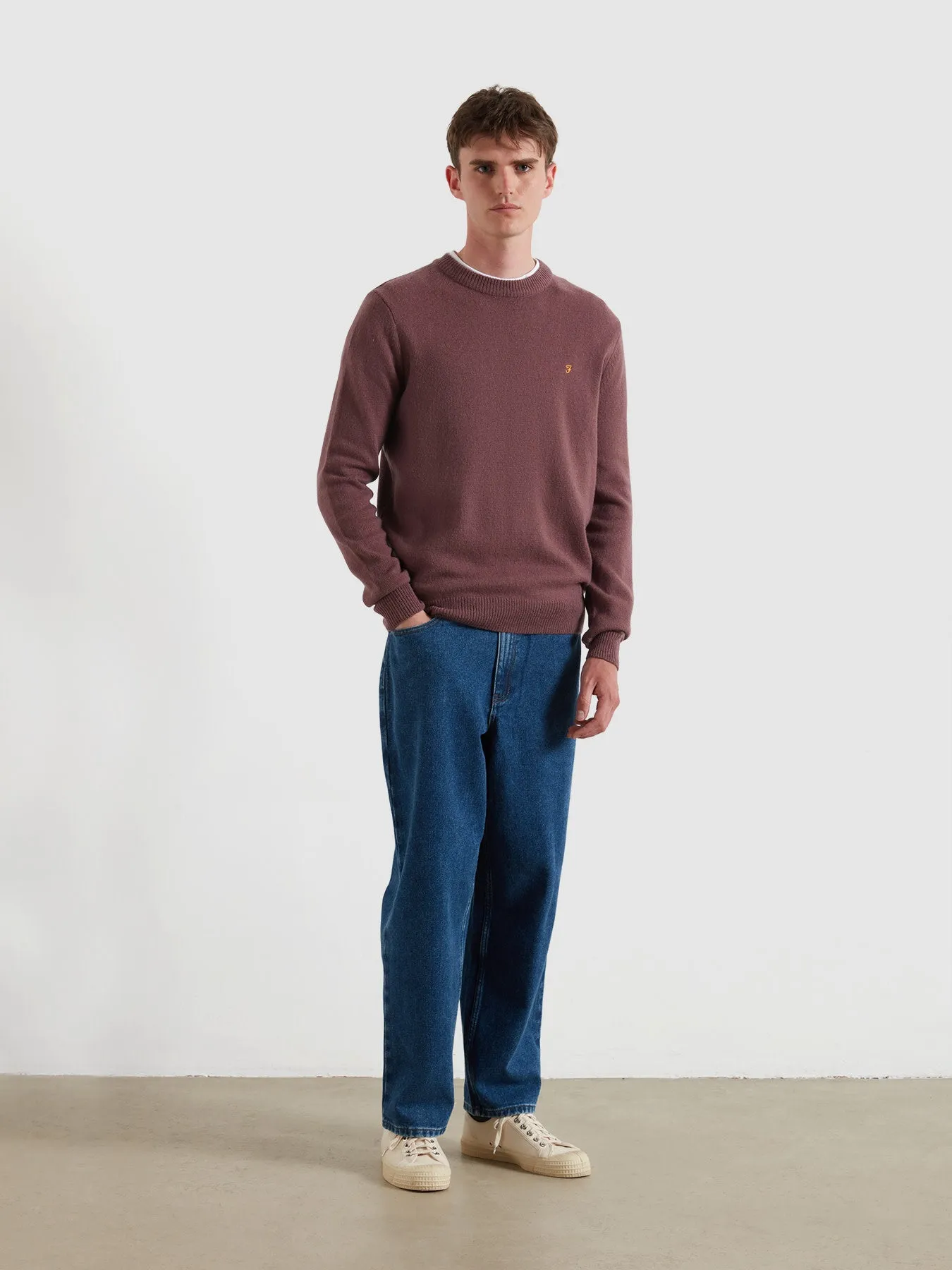 Maidstone Lambswool Sweater In Dusky Mauve sold by Farah product image thumbnail 2